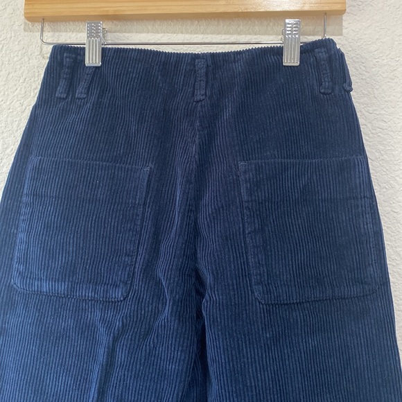 Poetry Women’s Blue Corduroy Wide Leg Cropped 100% Cotton Trousers Pant Size 2 - Picture 5 of 7